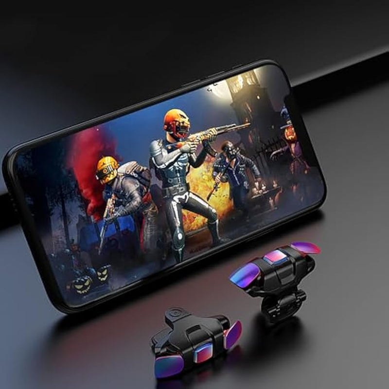 MWS-ForCamping Mobile Trigger, Game Controller for iPhone Android, PUBG Cellphone Gaming Joystick 4 Fingers Operation, with Sensitive Shoot Aim Keys for Fornite/Knives Out/Rules of Survival (black) - Image 3